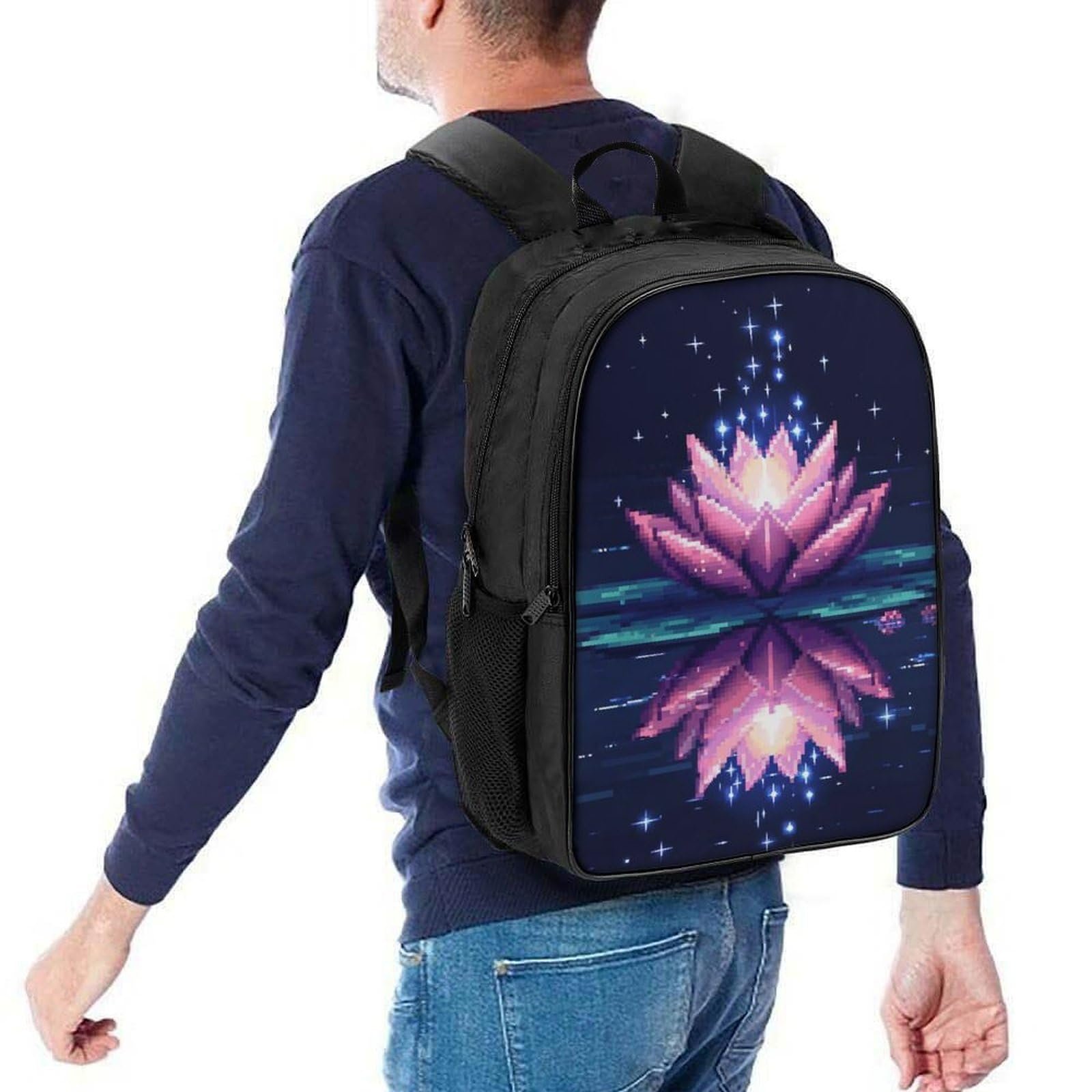 Школьный Рюкзак RSIUUODNF Lotus Flower Для Мальчиков и Девочек Подростков, Водонепроницаемый, для Ноутбука, 40x28x16 см, фото №5