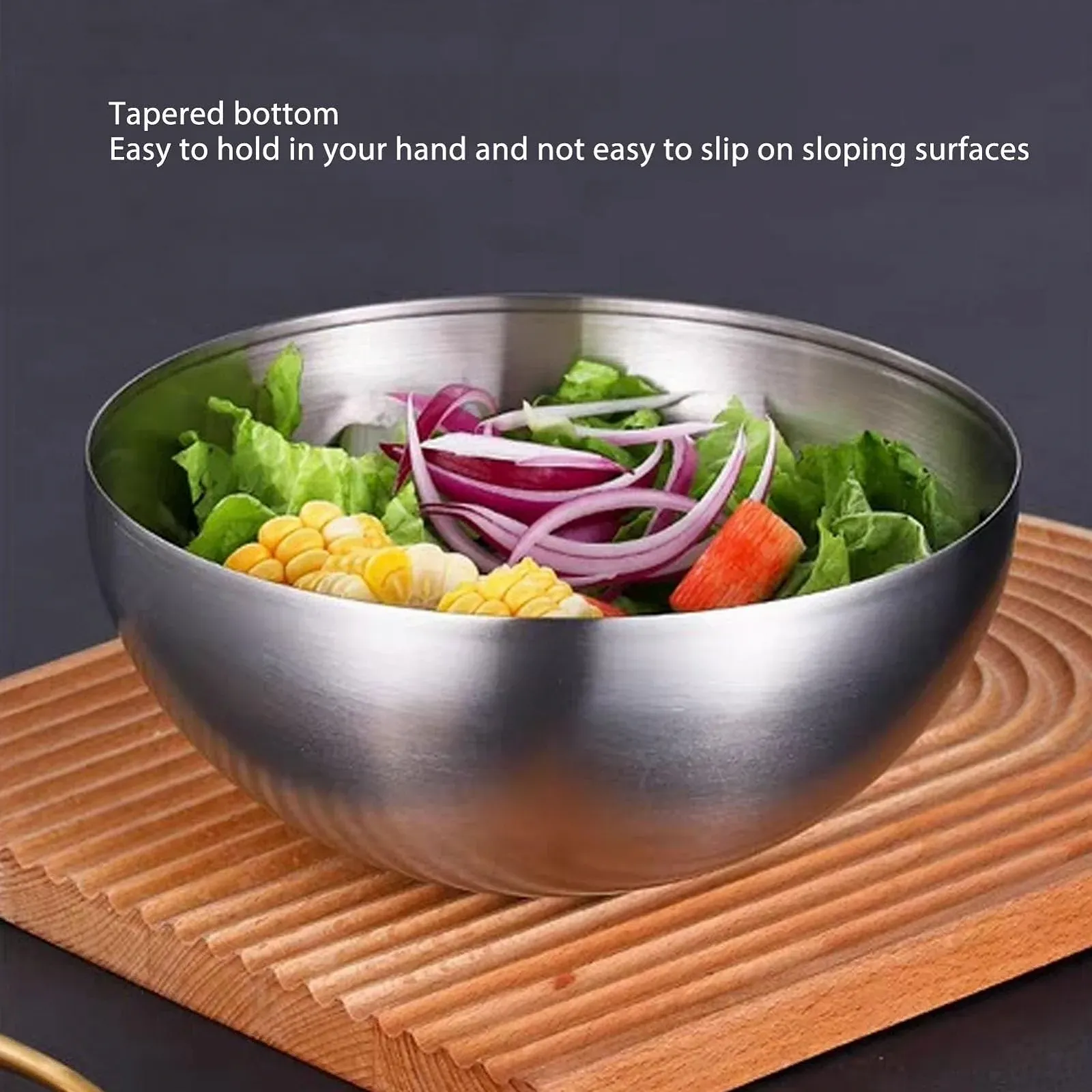 Набор мисок для смешивания Stainless Steel 2 шт. двухстенные изолированные круглые 15 см, фото №4 Набор мисок для смешивания Stainless Steel 2 шт. двухстенные изолированные круглые 15 см, фото №4