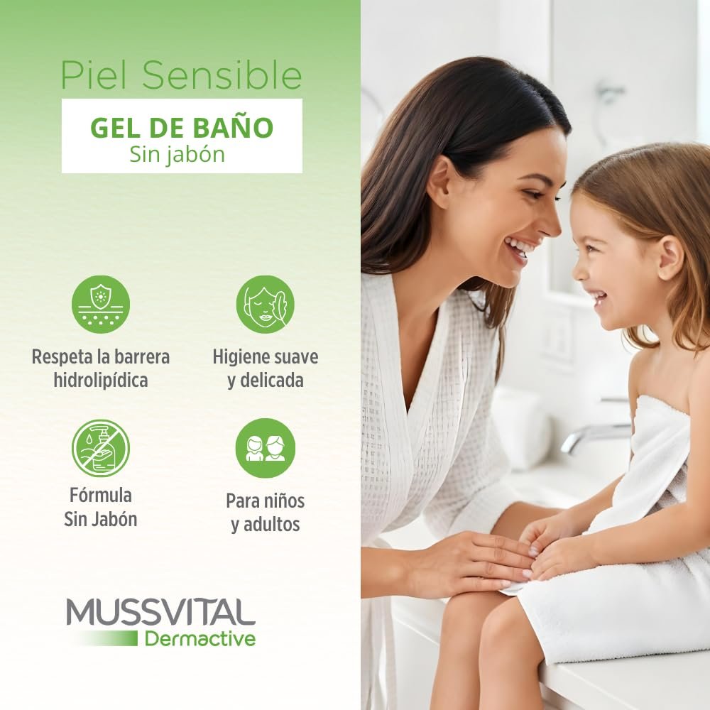 Гель для душу Mussvital Dermactiv Gel Piel Sensitive 1 л, фото №3 Гель для душу Mussvital Dermactiv Gel Piel Sensitive 1 л, фото №3