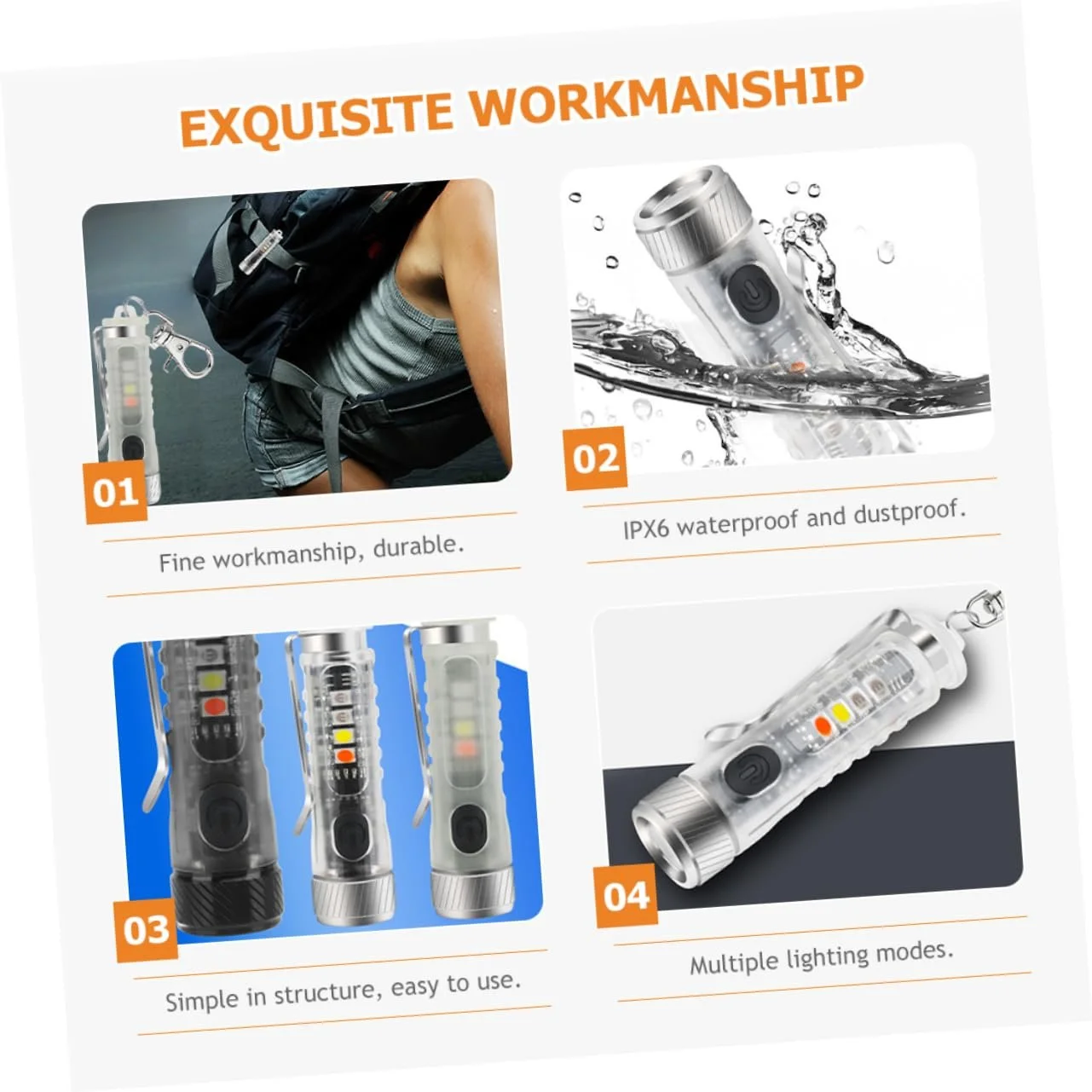 Міні-ліхтарик на брелоку INOOMP 2 x Key Fob Torch, фото №7