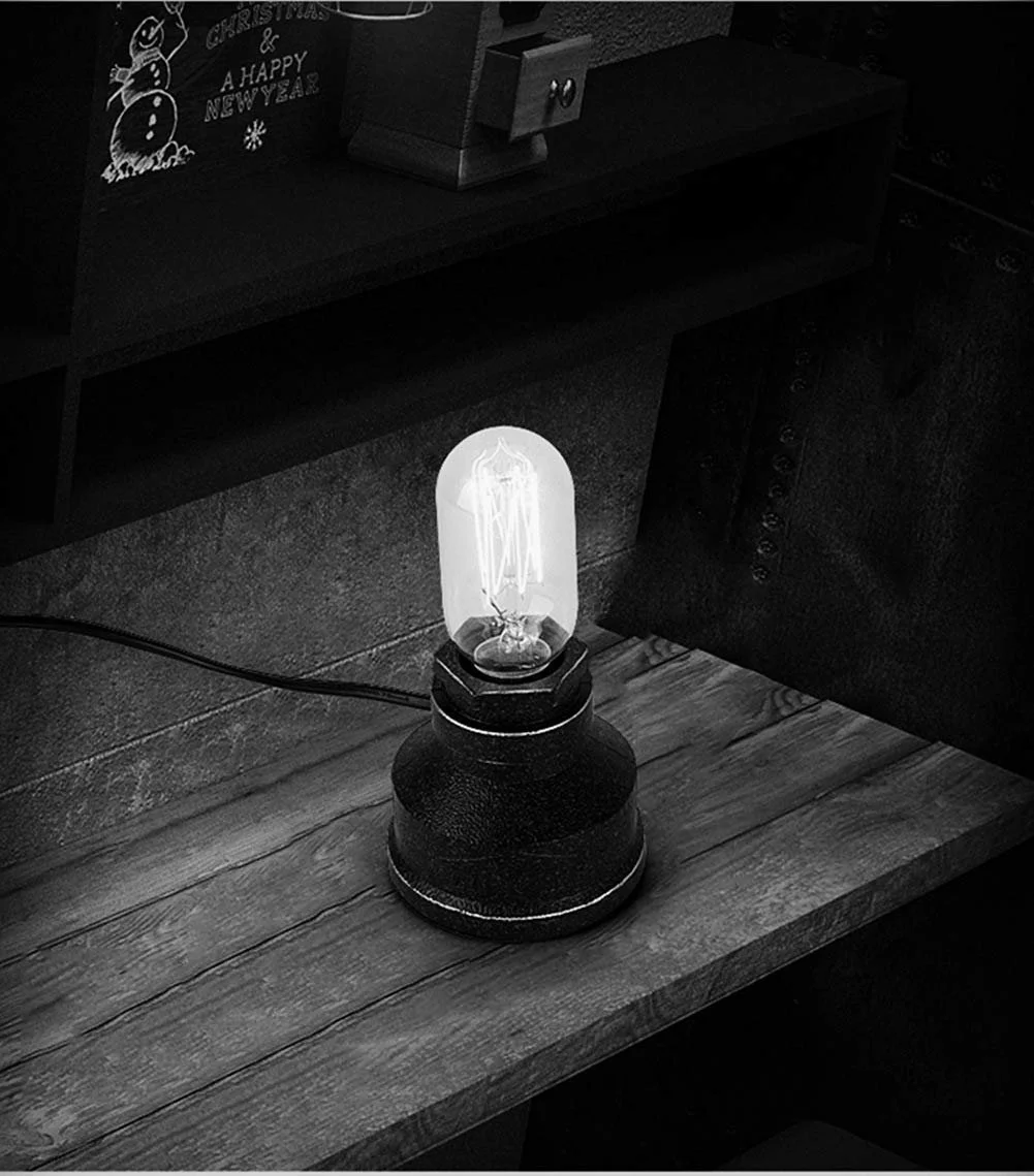 Настільна лампа JINYU Vintage American Village Style у стилі стімпанк водопровідна труба E27 бронзова, фото №6