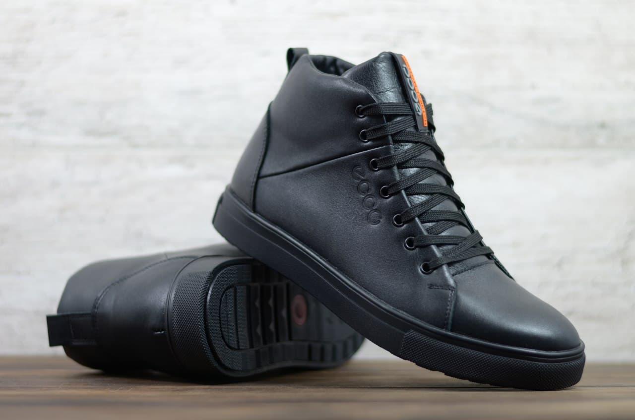 Мужские кожаные зимние кеды Ecco, фото №3