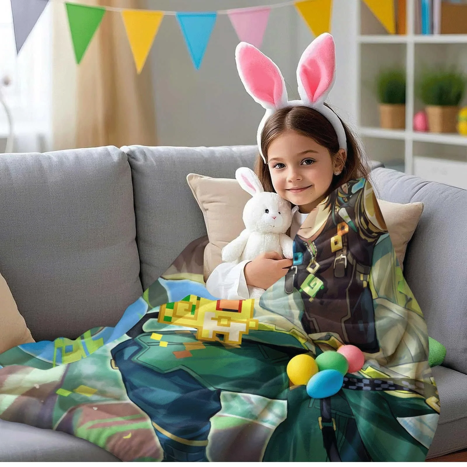 Одеяло Xingbiyou Genshin Impact Kinich Fluffy, одеяло для дивана (150 x 200 см), фото №5