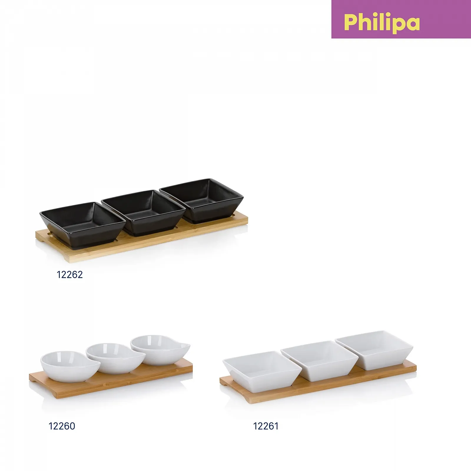 Набор мисок Фарфор Kela Philipa 4 шт. Прямоугольная 33 x 12 x 5 см Белый, фото №6