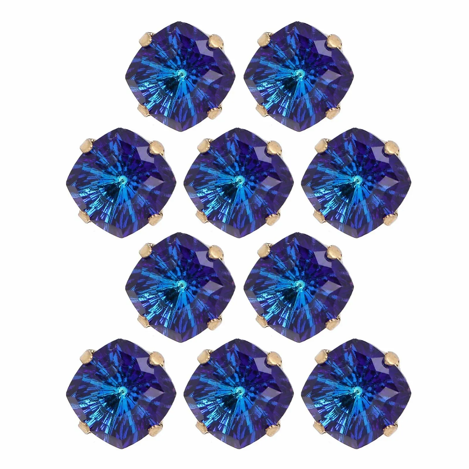 Діамант Скляний Emoshayoga Пришивний З кігтем K9 10 мм Блакитне Світло (10 шт), фото №6