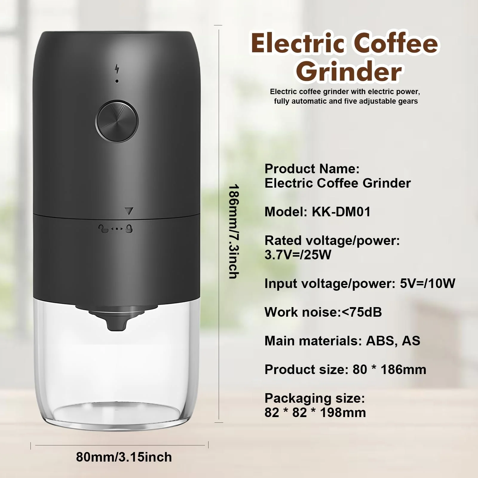 Электрическая кофемолка, 5 уровней помола Лезвия из нержавеющей стали и съемной чашки для кофейных зерен, специй, орехов, фото №2 Электрическая кофемолка, 5 уровней помола Лезвия из нержавеющей стали и съемной чашки для кофейных зерен, специй, орехов, фото №2