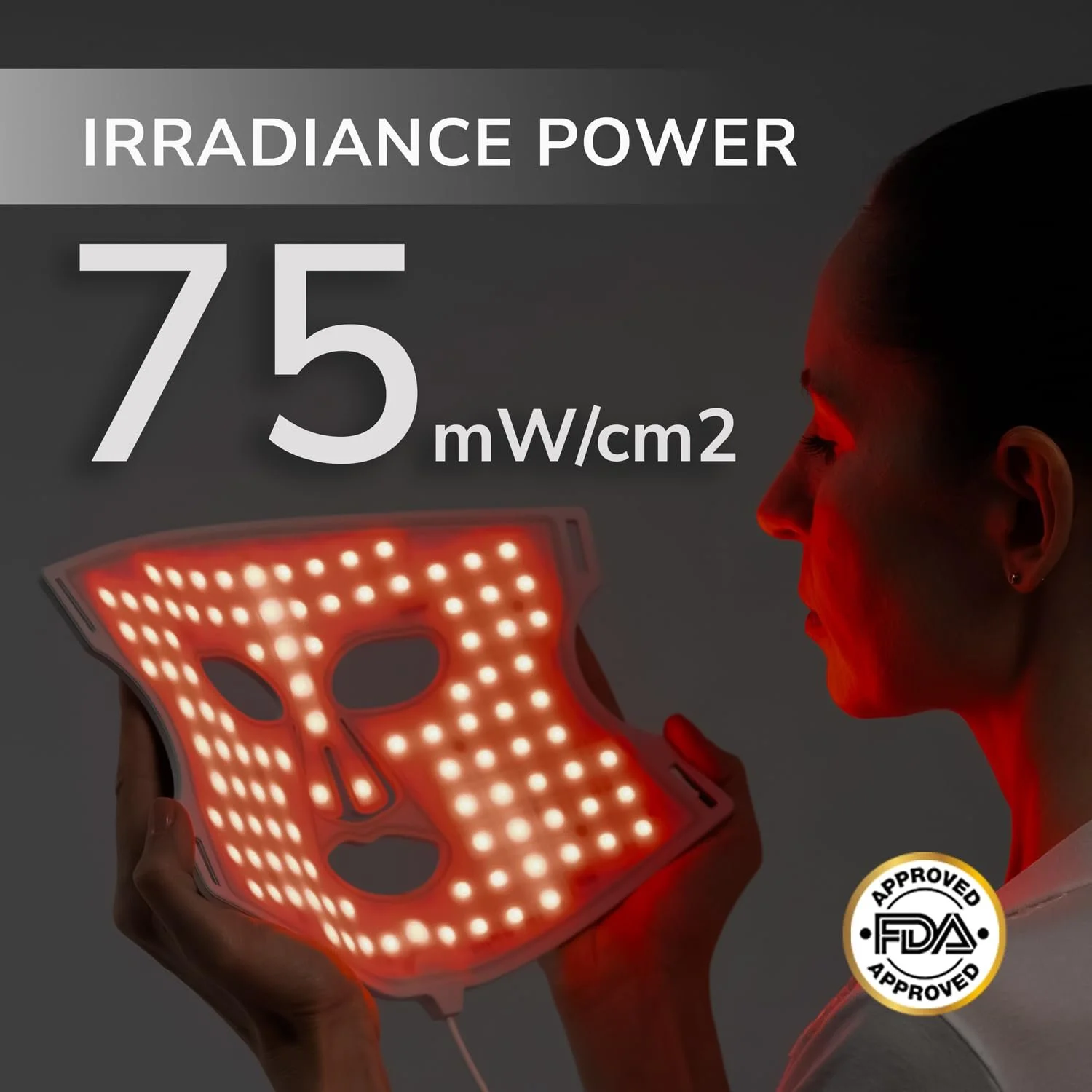 LED Маска для обличчя ODELYNE AdaraPRO з інфрачервоним та червоним світлом 830 нм, 4 довжини хвиль (415-830 нм), 432 світлодіоди, фото №5