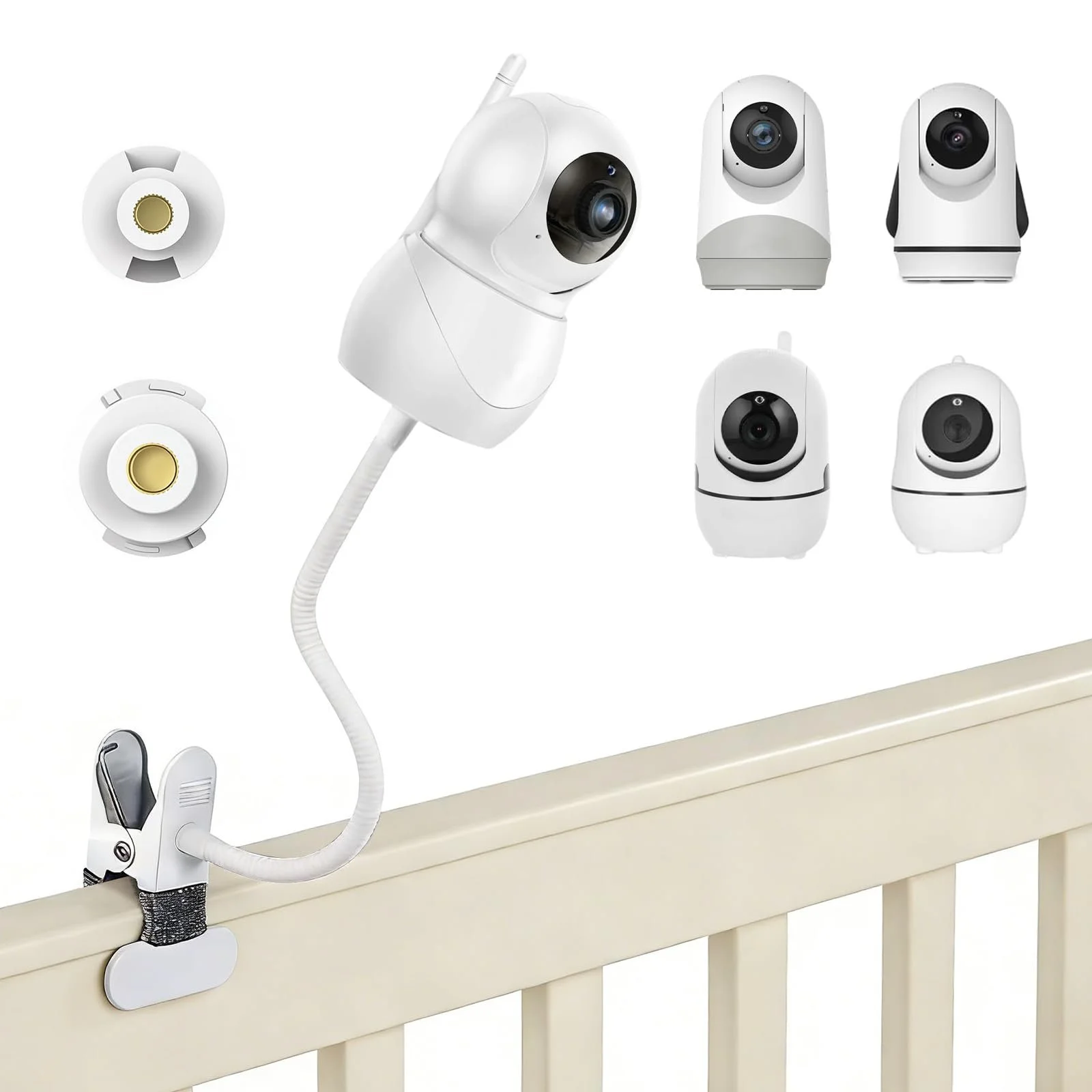 Тримач для відеоняні HelloBaby HB65/HB6339/HB66/HB6550/HB248/HB6558/HB40 & VTimes VT302 Гнучкий поворотний 360° різьблення 1/4", фото №1