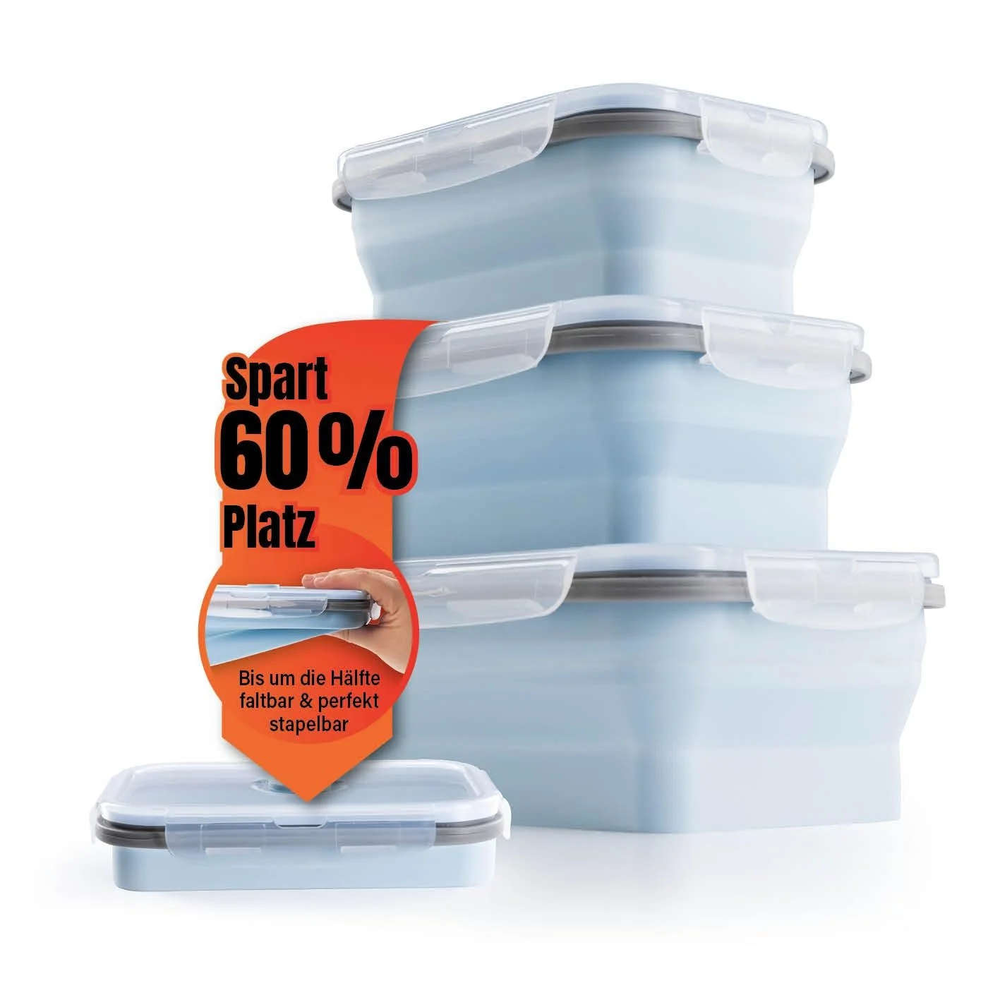Контейнери для зберігання їжі GOURMETmaxx Klick-it Set of 4 Foldable BPA-Free, фото №1