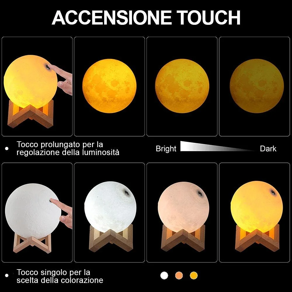 Настільна лампа BAKAJI Moon Shape LED 15 см, фото №3