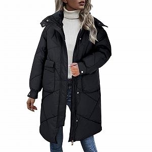 Пуховик Черный Блестящий - Фото 1