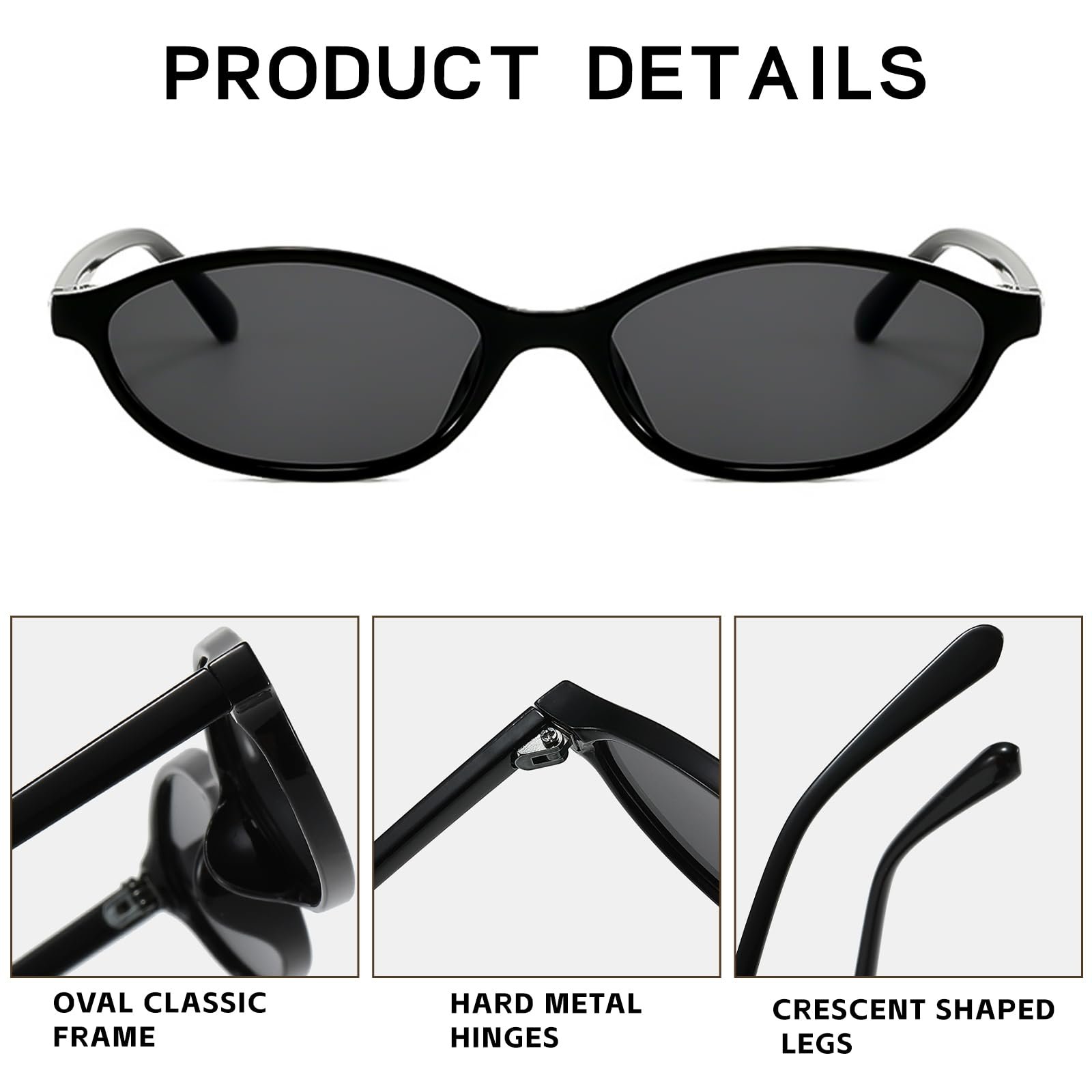 Солнцезащитные очки Retro LOJUDI Oval Cateye Vantage, защита от УФ-излучения, фото №5