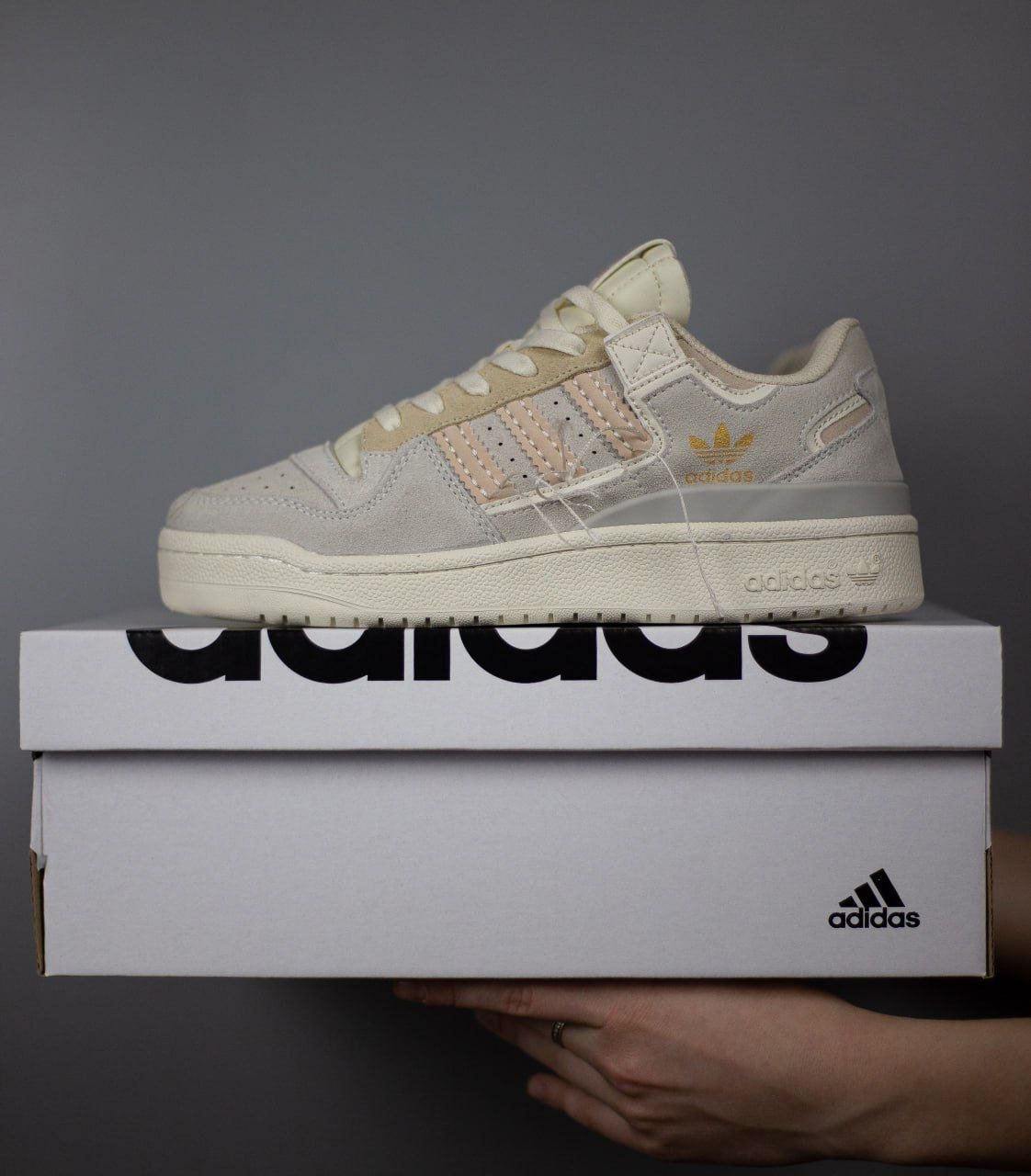 Женские кроссовки Adidas Forum 84 Low “Off white” Gray Beige, фото №1