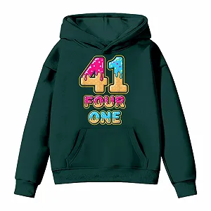 Дівчачий світшот з принтом, довгими рукавами та круглим вирізом - Фото 1