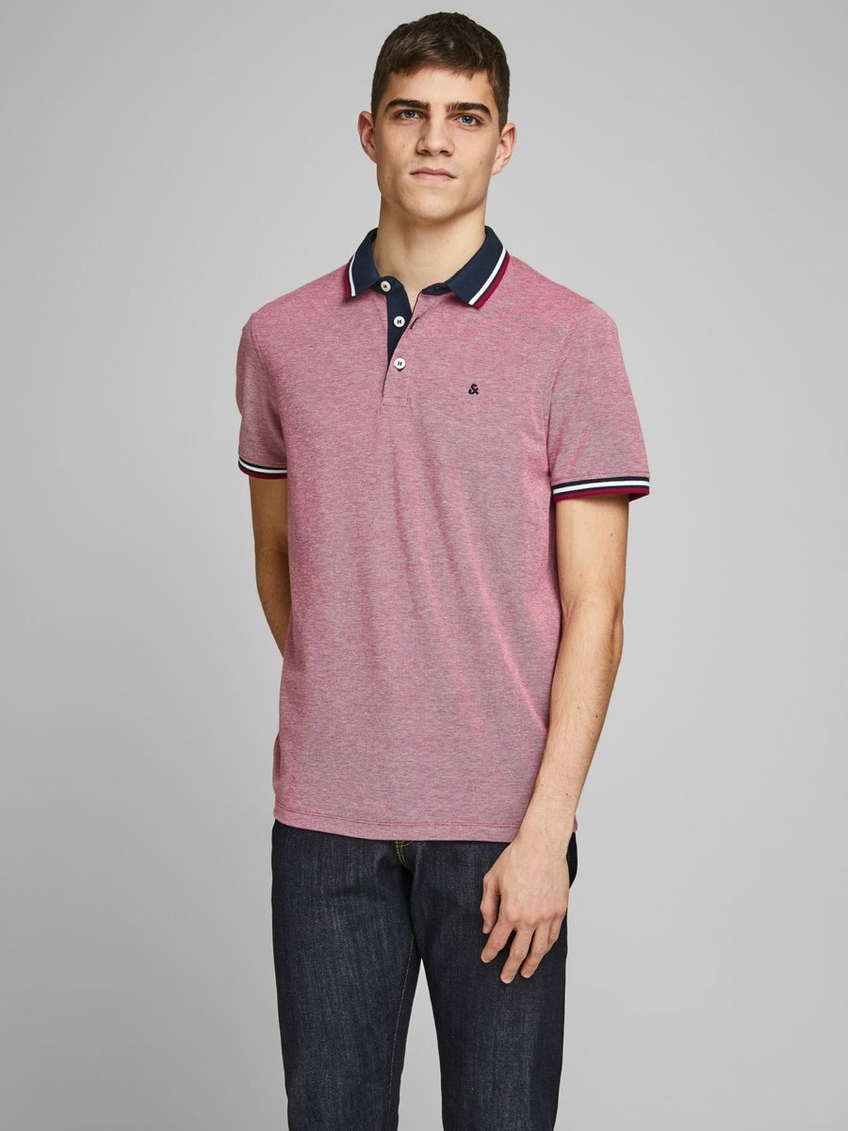 Поло Jack&Jones 12136668 RioRed Розовый S, фото №1