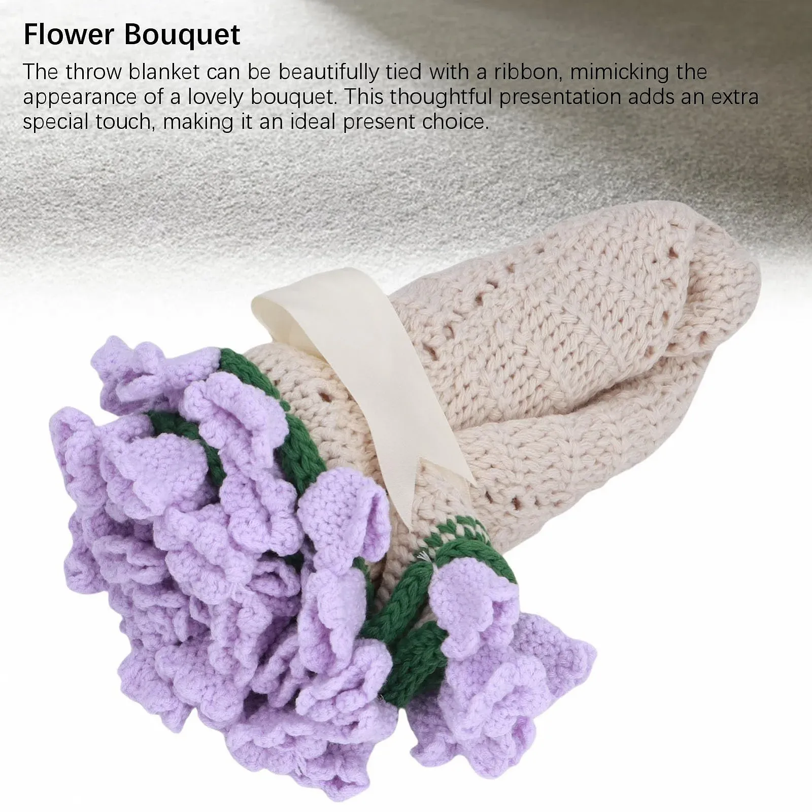 Покривало Greensen Серія Ручна робота Модель Квітковий букет 3D 60 см Фіолетовий, фото №2