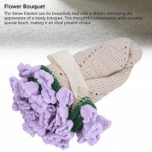 Покривало Greensen Серія Ручна робота Модель Квітковий букет 3D 60 см Фіолетовий synthetic.ua - Фото 1