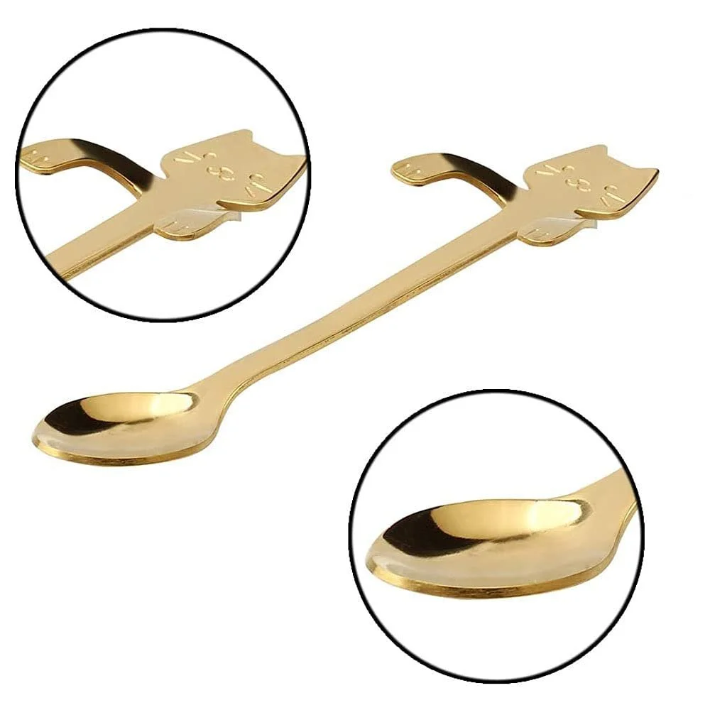 Ложка для кави Тип Міні QQWW Котяча 5 шт. Різнокольорові, фото №5