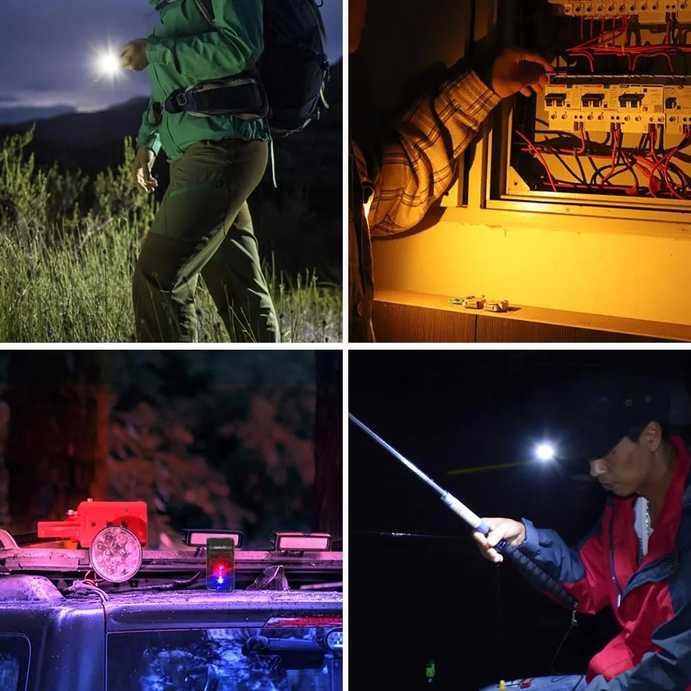 Ліхтар BORUIT V15 LED Перезаряджуваний 1200LM Яскравий Міні Брелок з Магнітом 80 Обертовий 10 Режимів IP67 Водонепроникний Маленький Ліхтарик для Кемпінгу Аварійного Виживання, фото №6