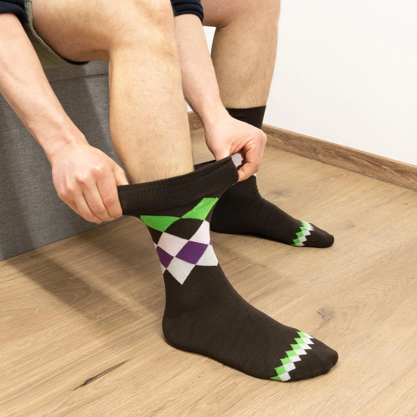 Шкарпетки Бавовняні в Клітинку, фото №6