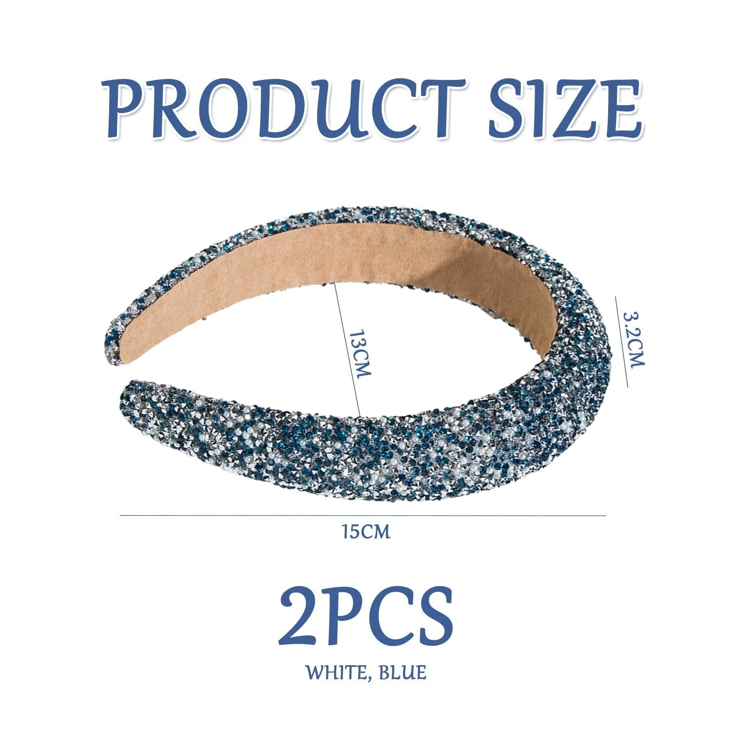 Набір обручів на голову з кристалами (2 шт.), фото №2