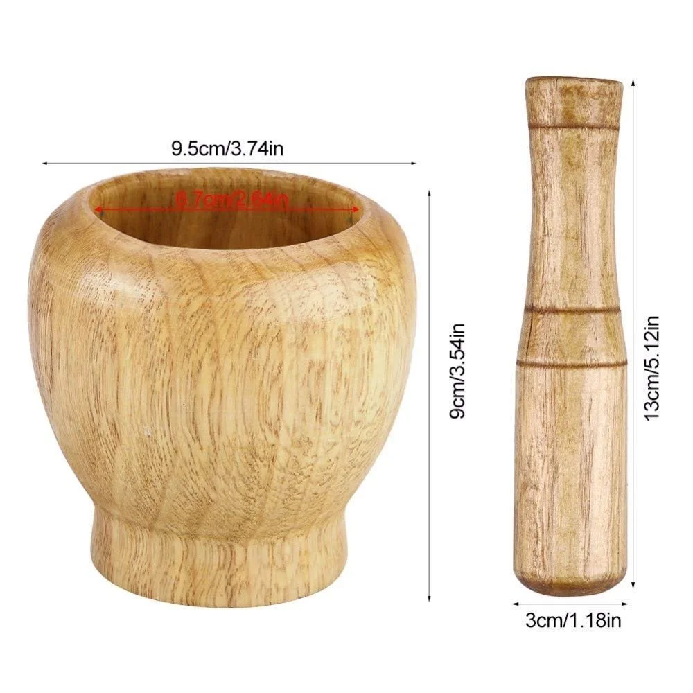 Набір: Ступка і товкачик Дерев'яний для подрібнення спецій, фото №3 Набір: Ступка і товкачик Дерев'яний для подрібнення спецій, фото №3