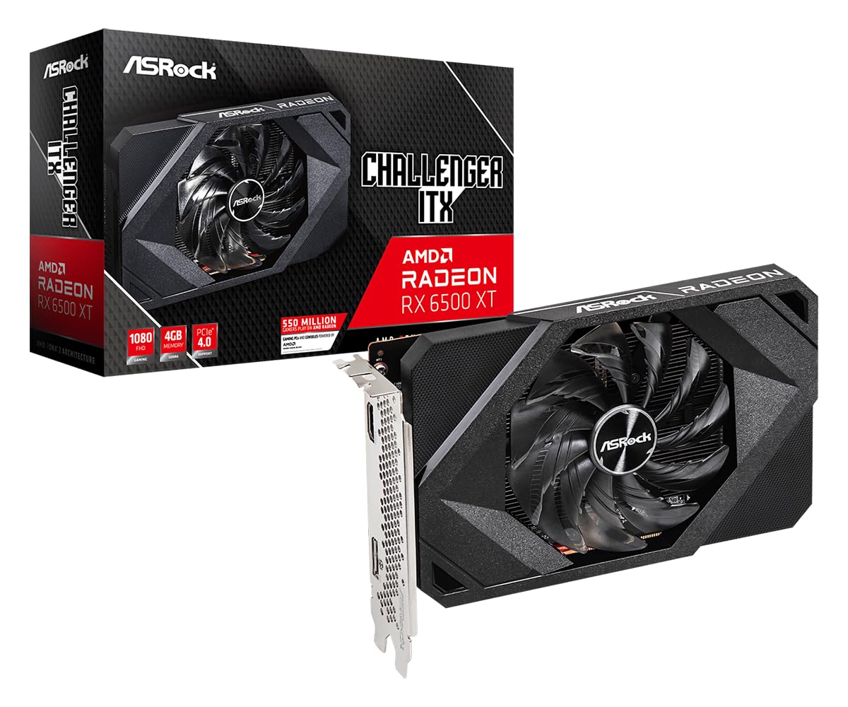 Відеокарта ASRock Radeon RX 6500 XT 4GB Challenger ITX RX6500XT CLI 4G Чорна, фото №1