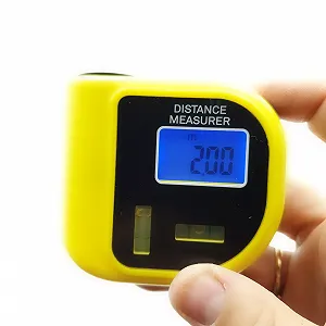 Лазерная линейка рулетка с уровнем дальномер электронный UKC CP-3010 желтый - Фото 1
