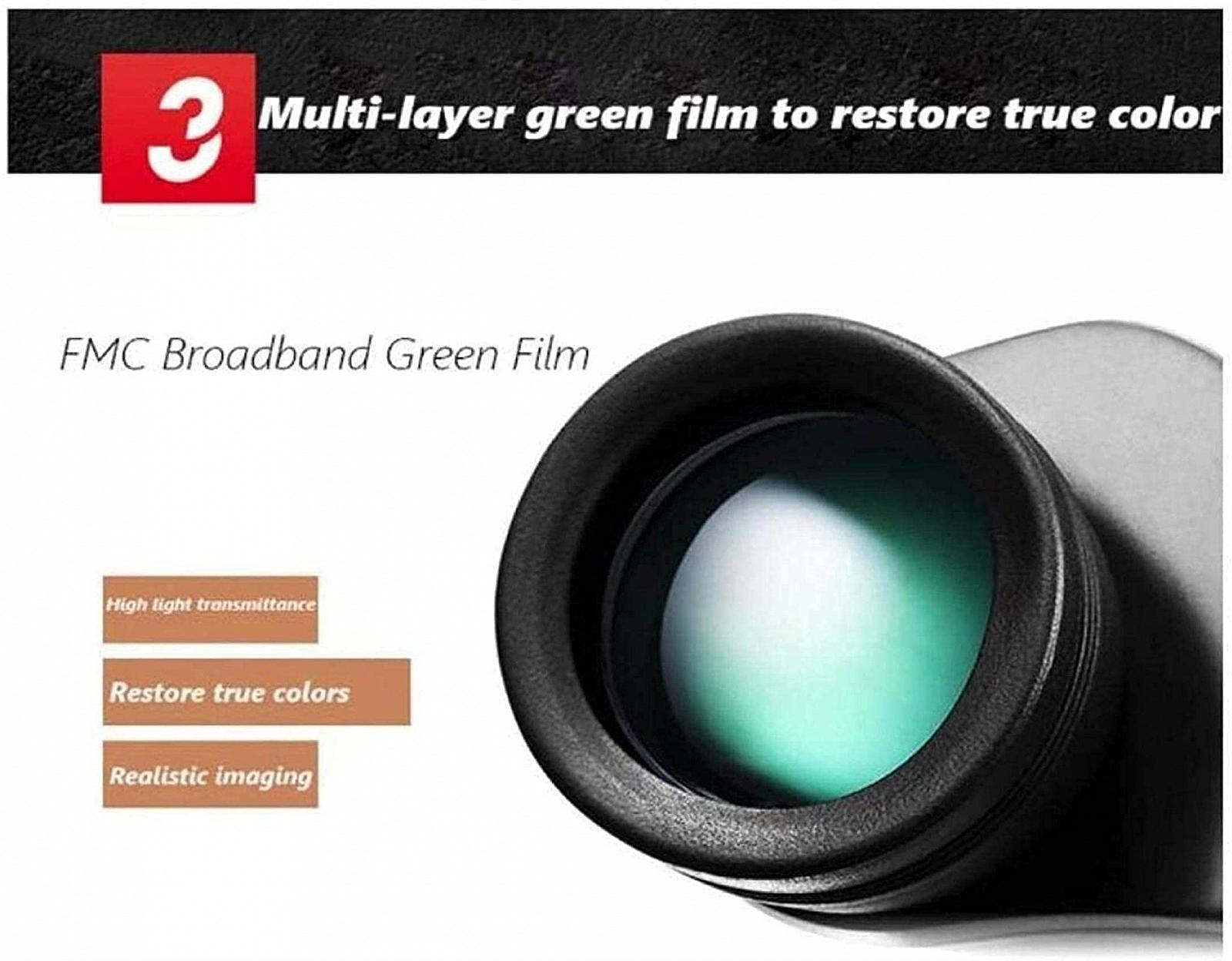 Телескоп Бинокль 10X42 Высокая мощность HD BAK4 FAC Широкополосное покрытие Большого калибра Пластиково-сталевая рама Устойчива к падениям Черный Водонепроницаемый, фото №4