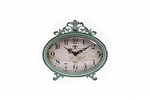 Настольные часы Creative Co-op Металл Ретро 15.9 см Аква - Фото 1