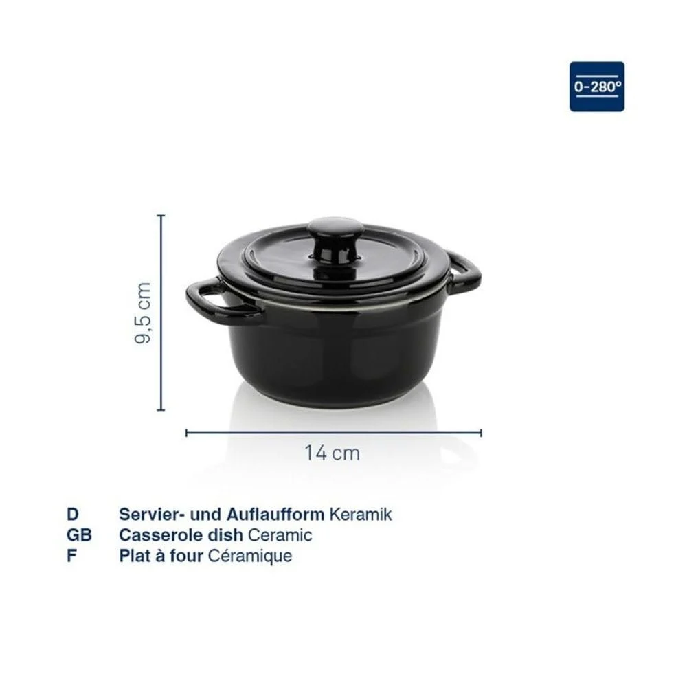 Кокотниця Malin керамічна 14 х 9,5 см Black/Beige, фото №3