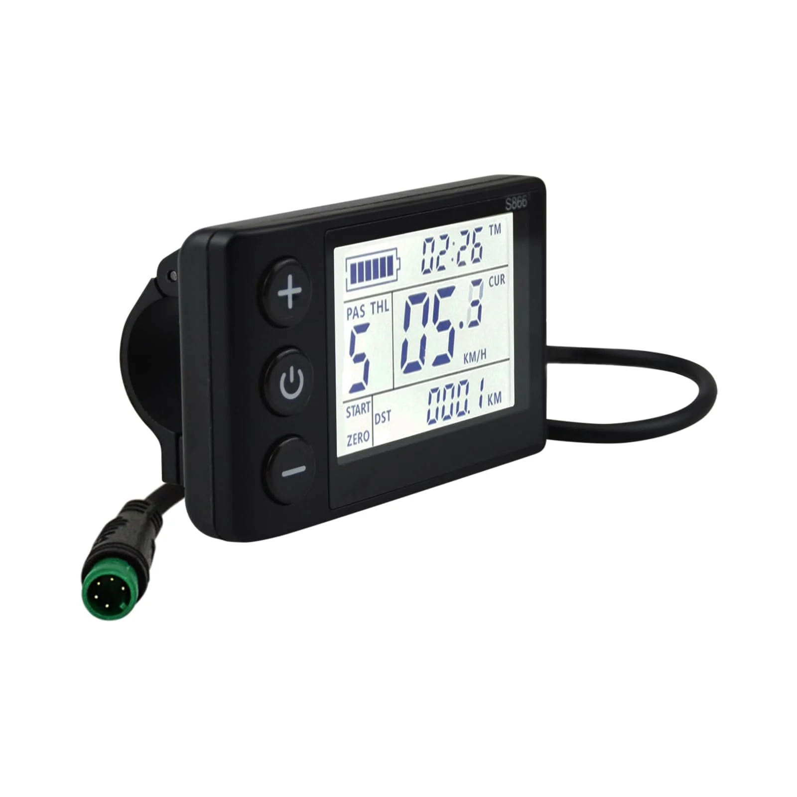 Велокомпьютер S866 LCD дисплей 24 V 36 V 48 V 5-пиновый водонепроницаемый разъем, фото №1