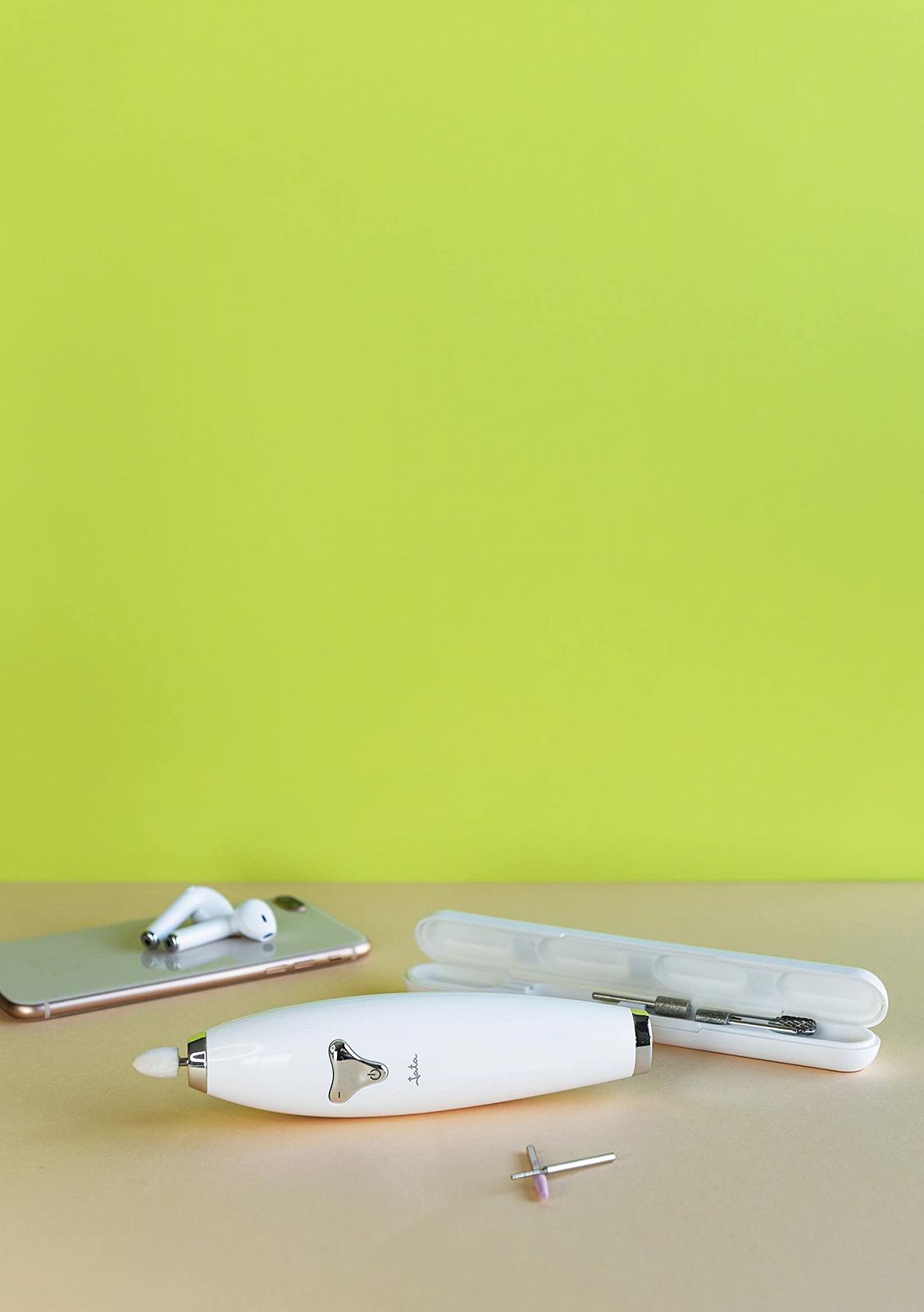 Набір для манікюру та педикюру JATA JBSM1200 Professional Double Rotation, 6 аксесуарів, USB-зарядка, білий, фото №5