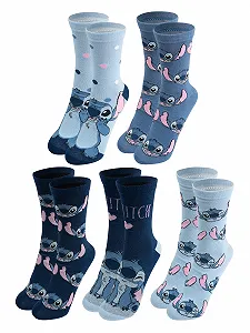 Носки United Labels Disney Lilo & Stitch для женщин, голубые, размер 38-43, 5 пар - Фото 1
