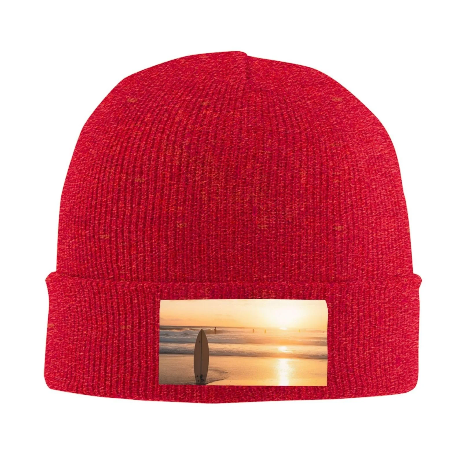 Шапка-бини Sunset Beach and Surfing для женщин, зимняя теплая вязаная, фото №4 Шапка-бини Sunset Beach and Surfing для женщин, зимняя теплая вязаная, фото №4