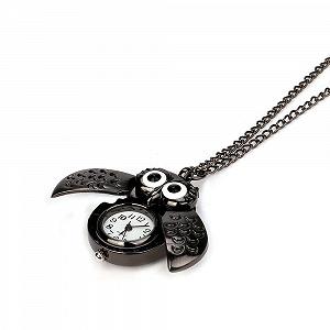 Часы Vintage Men's Pocket Watch С рисунком совы Цепочка Мужские и женские Стальной Циферблат Римские цифры - Фото 1