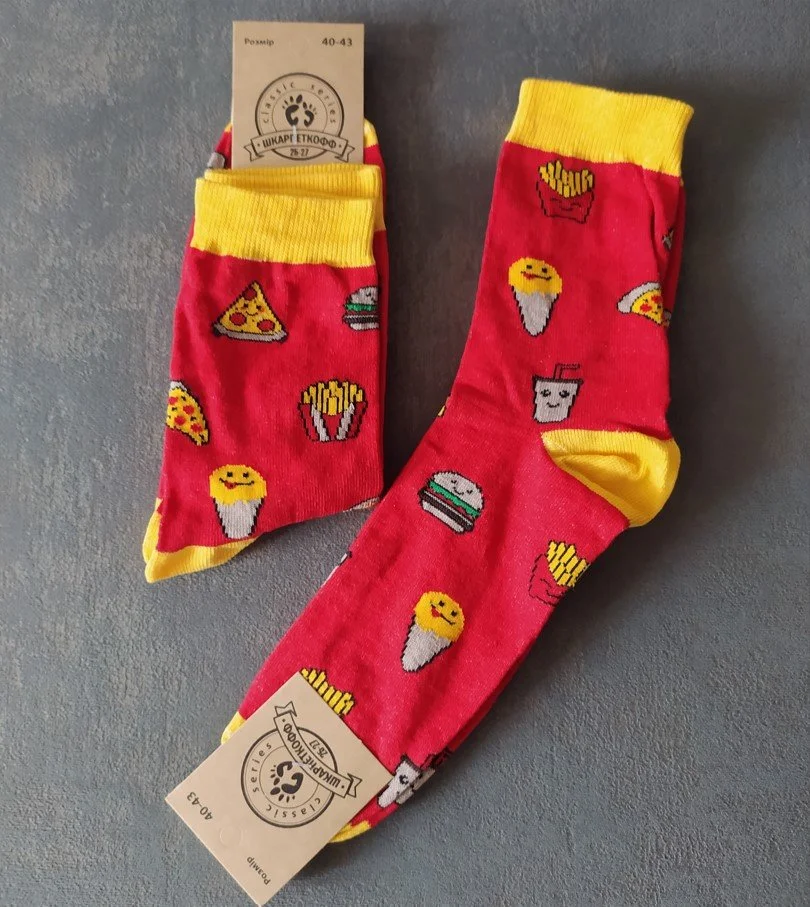 Чоловічі молодіжні шкарпетки високі демісезонні червоні 39 - 44 розмір, фото №1