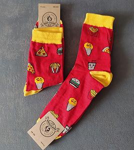 Мужские молодежные носки высокие демисезонные красные 39 - 44 размер - Фото 1