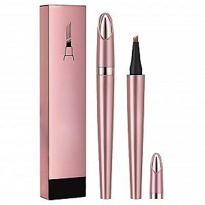 Карандаш для бровей Microblading 3D 4-зубчатый аппликатор 2 шт. Светло-кофейный + черный - Фото 1