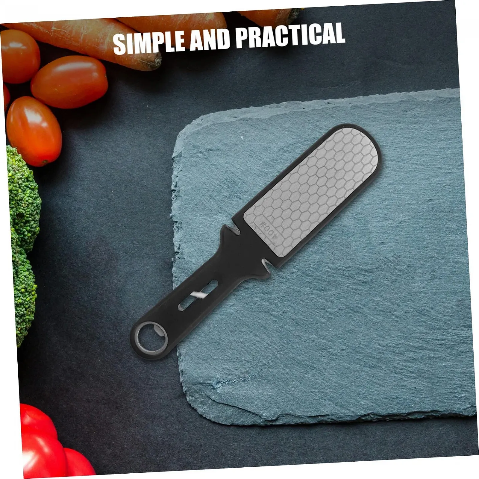 Точилка для ножів VALICLUD багатофункціональна з нержавіючої сталі з ергономічною ручкою портативна, фото №8