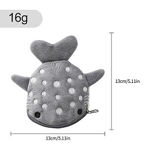 Кошелек для монет Tabanzhe Shark Миниатюрный Женский Мультяшный Серый synthetic.ua - Фото 1