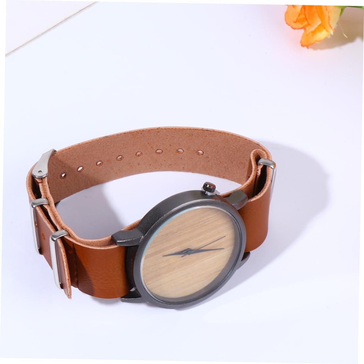 Деревянные наручные часы Healvian с кожаным ремешком, фото №2 Деревянные наручные часы Healvian с кожаным ремешком, фото №2