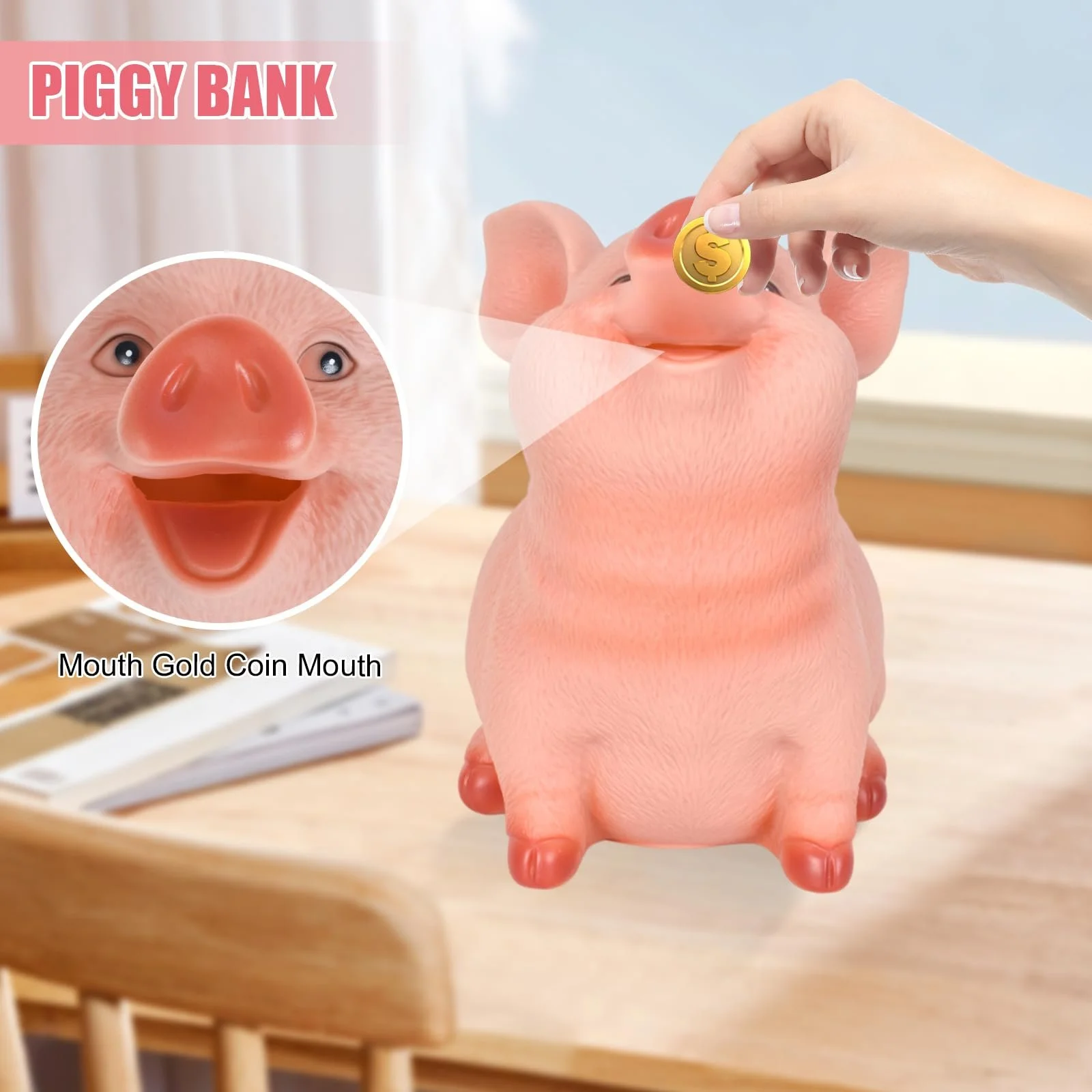 Скарбничка-свинка Полімерна смола (L), фото №3