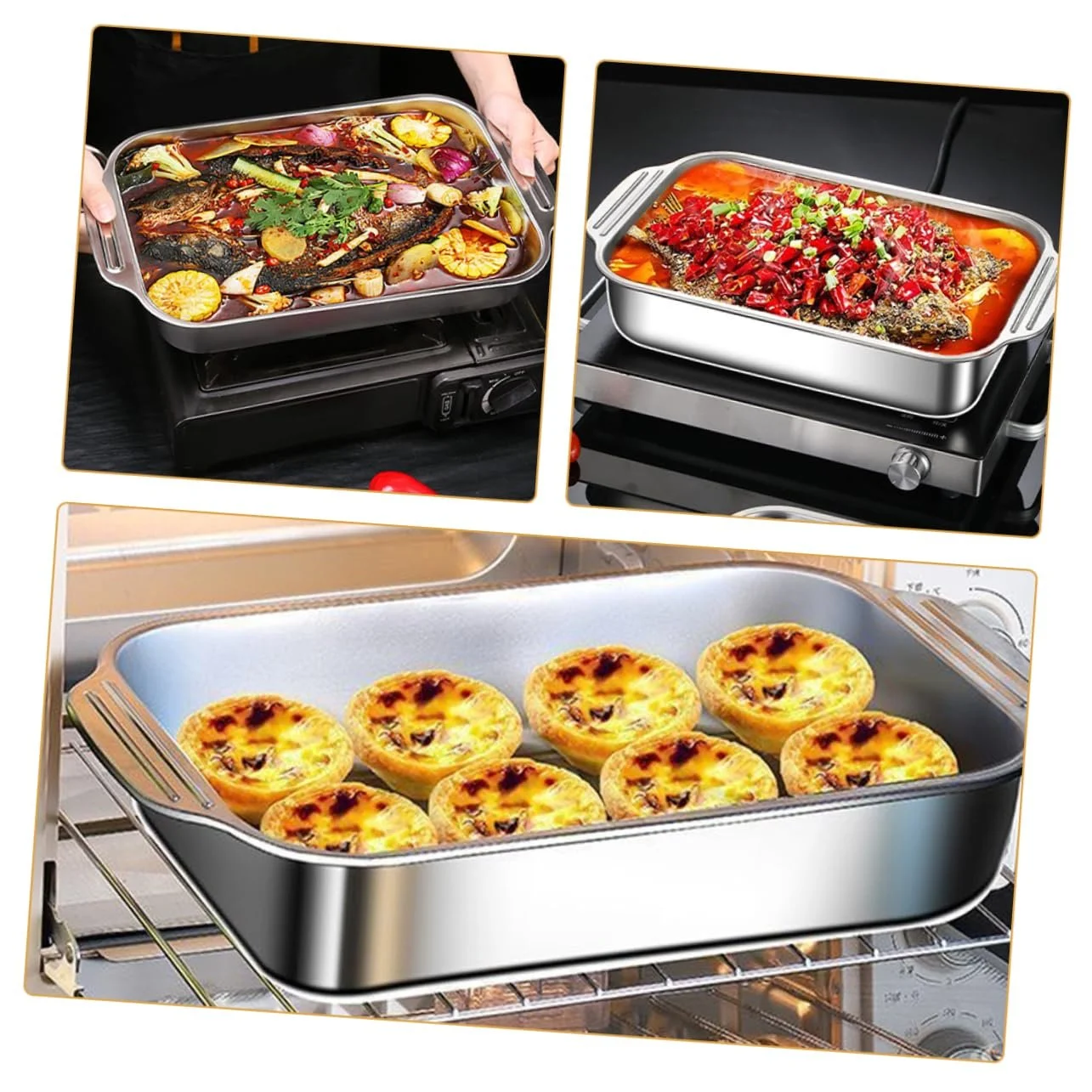 Противень для запекания VALICLUD Прямоугольный термостойкий эмалированный, фото №9