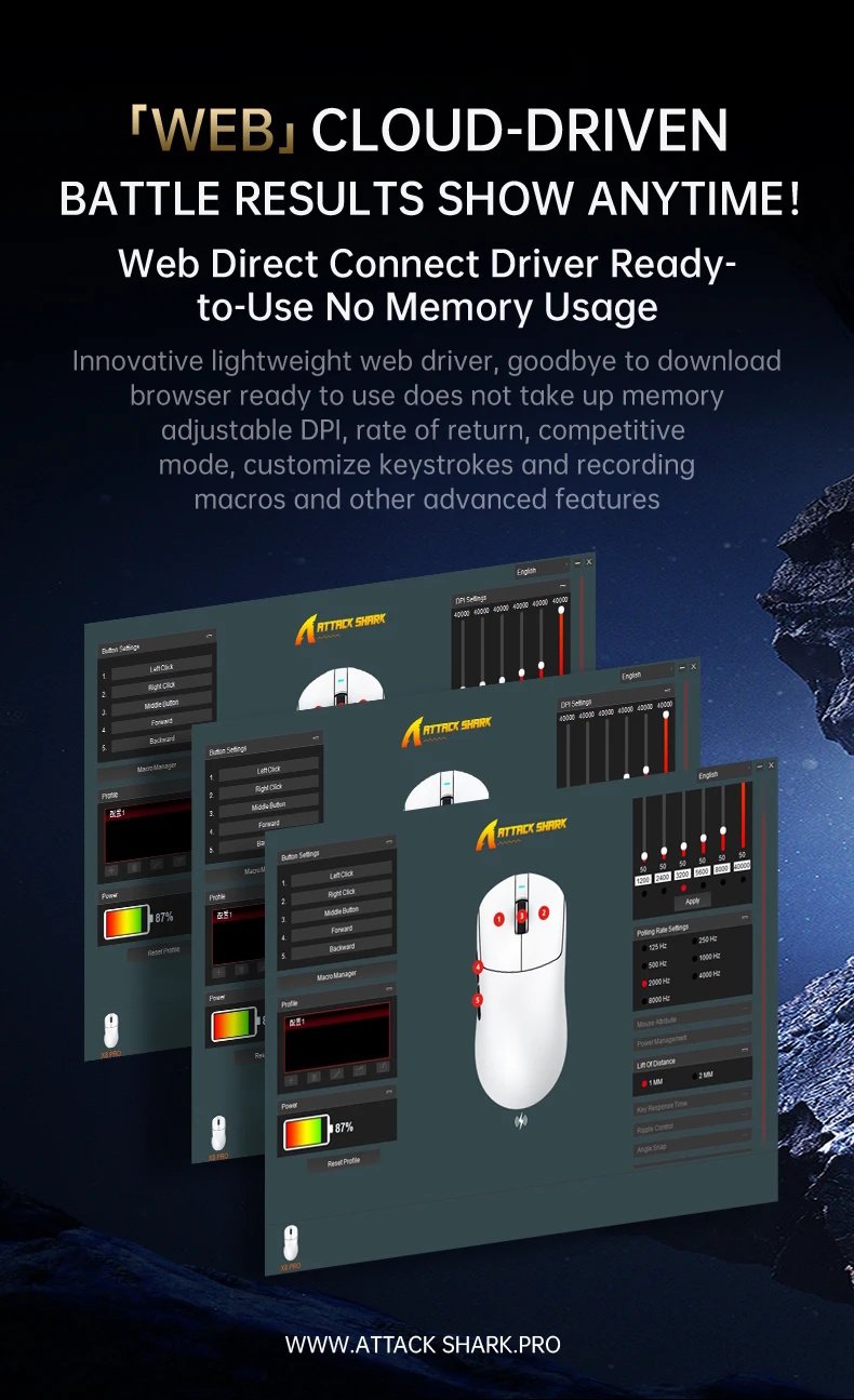 Комп'ютерна миша Attack Shark X8Plus PAW3395Pro 40000DPI 700IPS 60G 1000Hz Black, фото №11