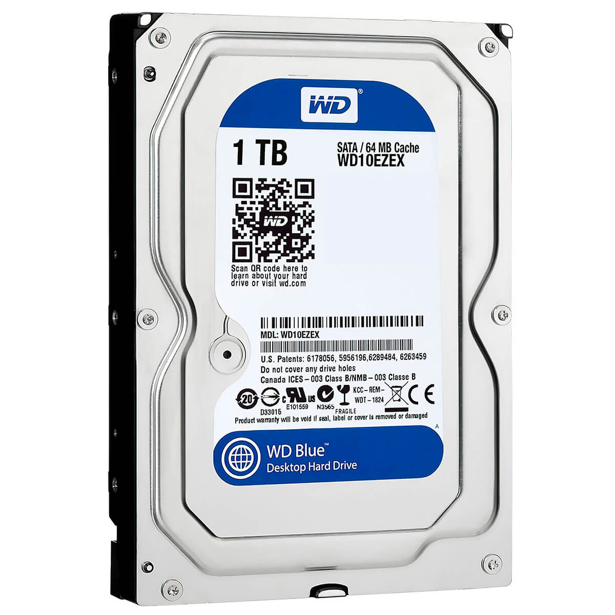 Внутренний жесткий диск 3.5" Western Digital Blue 1TB 7200 об/мин 150 МБ/с SATA (IIIWD10EZEX), фото №1 Внутренний жесткий диск 3.5" Western Digital Blue 1TB 7200 об/мин 150 МБ/с SATA (IIIWD10EZEX), фото №1