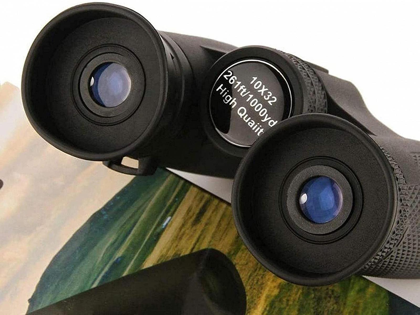 Бінокль HD 10x32 з FMC широкосмуговою зеленою плівкою BAK4 Чорний, фото №6