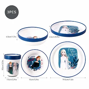 Набор детской посуды Frozen из 3 предметов, многоразовый, премиум-качества: тарелка, миска и чашка, без BPA synthetic.ua - Фото 1