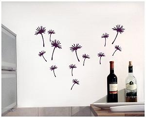 Наклейка на стіну Samunshi Dandelion Umbrella 4 x 11 см + 9 x 7 см Сріблястий металік synthetic.ua - Фото 1