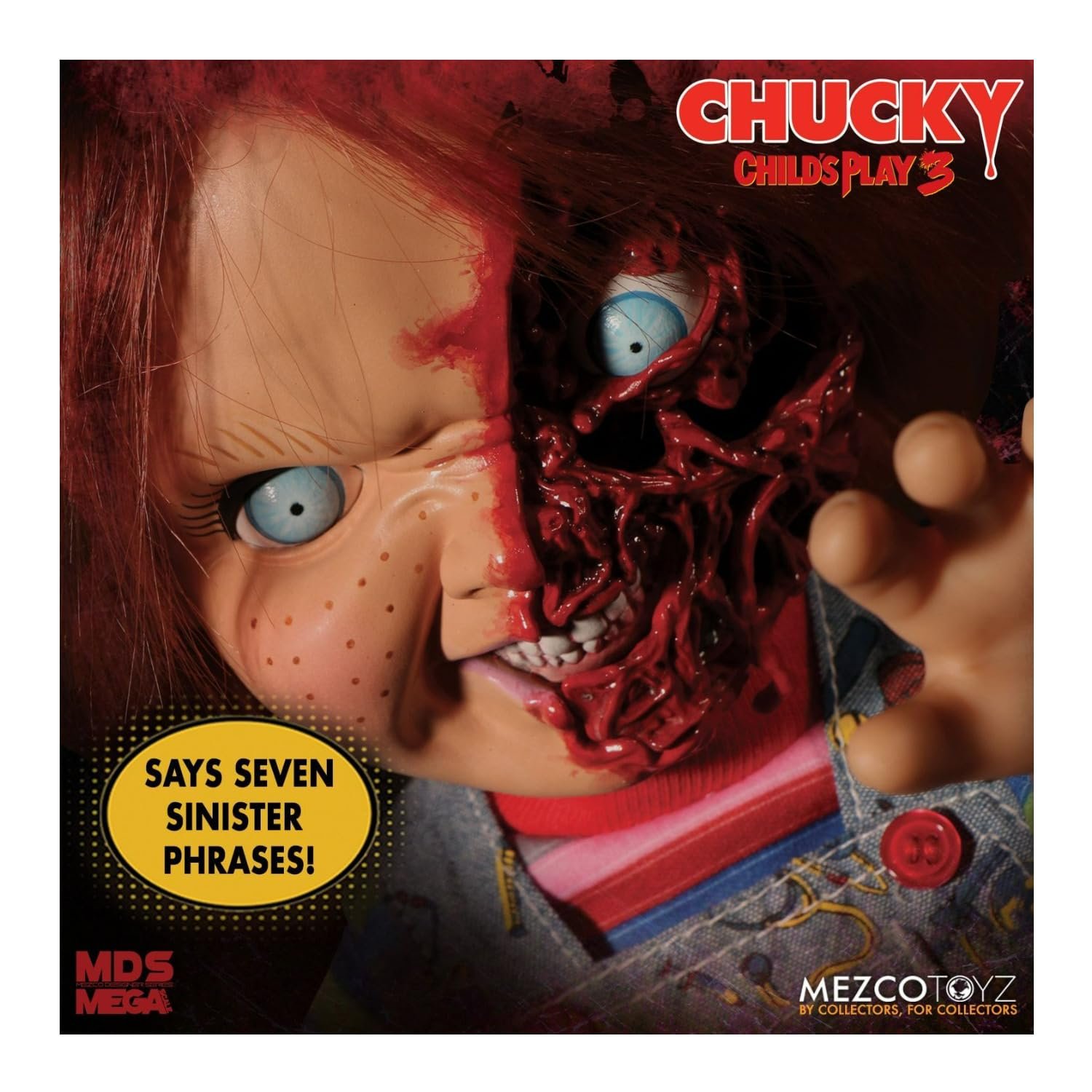 Фігурка Mezco Child's Play 3: Chucky Pizza Face Version Standard, що говорить, фото №5